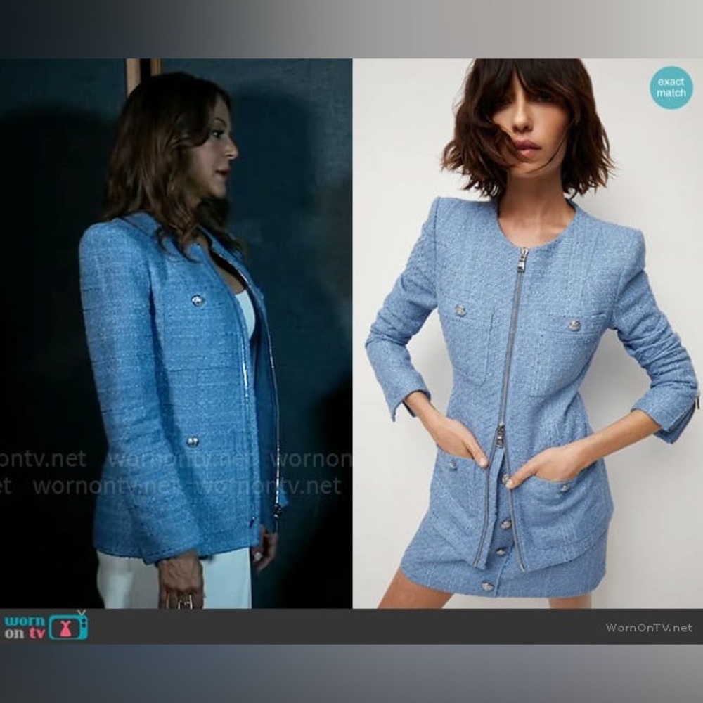 NWT $648 Veronica Beard Agni Skylight Tweed Dickey Jacket